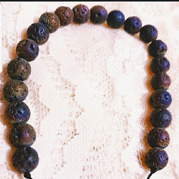 LAVA ROCK COLORFUL UNIQUE BOHO BEACH ADJUSTABLE BRACELET☆NEW - Picture 4 of 5